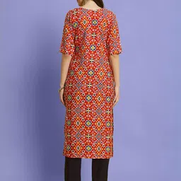 Ethnic basket Women Multicoloured Poly Crepe Kurta Sets image 2