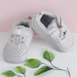Baby Moo Matte Sneaker Style Booties - White-image-52