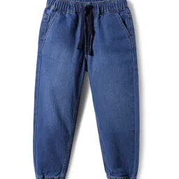 Pine Kids Denim Woven Full Length Washed Jeans With Stretch - Blue-picture-17