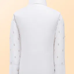 Rikidoos Full Sleeves Abstract Printed 3 Piece Party Suit Set With Bow - Grey & White image 3