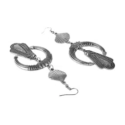Mali Fionna Silver-Toned Contemporary Drop Earrings image 2