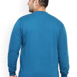 John Pride Plus Size Blue Printed Sweatshirt image 3