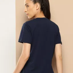 Alcis Navy Blue Cotton Lycra T-Shirt image 4