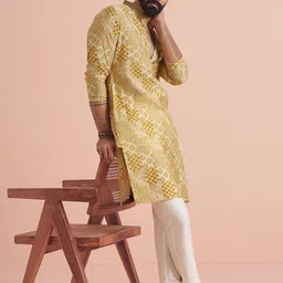 KISAH Men Printed Regular Fit Ethnic Motifs Kurta image 1