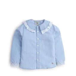 Knit N Knot Embellished Peter Pan Collar Cotton Shirt Style Top-image-81