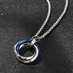 AGARWALPRODUCT Men Stainless Steel Triple Pendant With Chain-picture-11