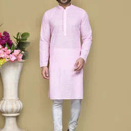 RANAK Men Ethnic Motifs Embroidered Chikankari Kurta-picture-28