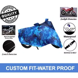 Auto Pearl Polyester Waterproof Two Wheeler Cover for Bajaj Discover 110,(Ocean Blue) image 2