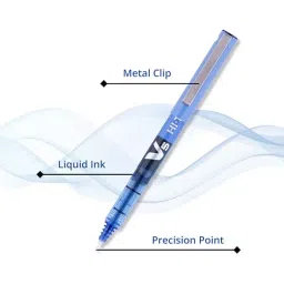 Pilot Hi-Tecpoint V5 0.5 mm Extra Fine Point Liquid Ink Roller Ball Pen, Blue (Pack of 12) image 3