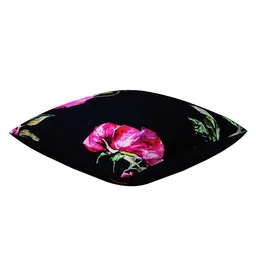 SEJ by Nisha Gupta Black Single Floral Square Cushion Cover image 4