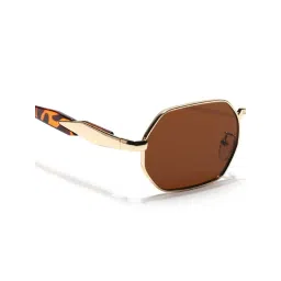 Voyage Unisex Rectangle Brown Lens Gold Frame Sunglasses - MG7388 (56) image 3