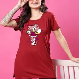 CORSICA Women Cotton Printed Bio Finish Pockets T-shirt-image-73