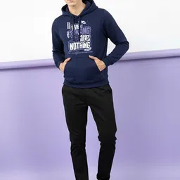 SLOWLORIS Men Printed Hooded Sweatshirt image 4