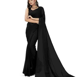 Moda Rapido Plain Georgette Saree image 2