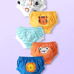 Doodle Poodle 100% Cotton Stripes & Animal Printed Briefs Pack Of 5 - Multi Colour-picture-17