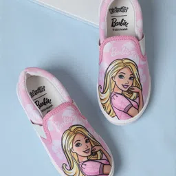 Kidsville Mattel Featuring Barbie Design Slip On Shoes - Pink-image-66