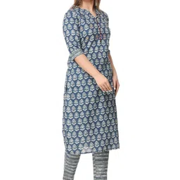 Miss & Chief Women Printed Regular Gotta Patti Pure Cotton Kurta with Churidar image 5