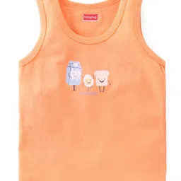 Babyhug 100 % Cotton Sleeveless Sando Striped & Food Print Pack of 3 - Multicolour image 2