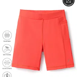 Pine Active Premium Knit Ultra Comfort Super Stretch Aero Soft Solid Cycling Shorts - Red image 2