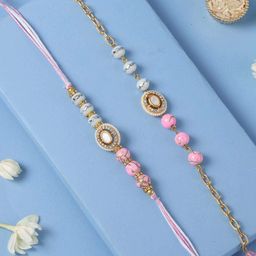 fnp Artificial Stones Studded & Beaded Premium Glow Bhaiya Bhabhi Rakhi-picture-24