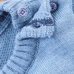 Babyhug Acrylic Full Sleeves Sweater Rocket Print - Light Blue image 4