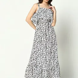 SHOWOFFFF Print Ruffled Georgette Maxi Dress image 3