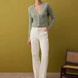 Trendyol Women Cable Knit Crop Cardigan-picture-31