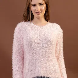 GFO Women Floral Woollen Pullover Sweaters-image-39