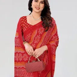 Moda Rapido Georgette Floral Bandhani Saree image 4
