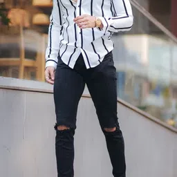 combraided Men Regular Fit Striped Casual Shirt image 4