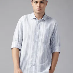 Blackberrys Striped Cutaway Collar Casual Shirt-picture-34