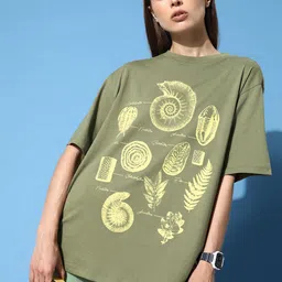 The Roadster Life Co. Printed Graphic Printed Drop-Shoulder Sleeves Oversized T-shirt-image-50