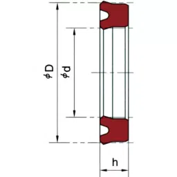 NOK φ300x320 mm USH Type Nitrile Rubber Packing Piston and Rod Seal, USH 300 320 12 image 2
