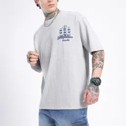 glitchez Typography Printed Drop-Shoulder Sleeves Oversized T-shirt image 2