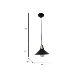 Fos Lighting Retro Cone Shape Black Hanging Ceiling Lamp For Living Room Corridor Island image 3