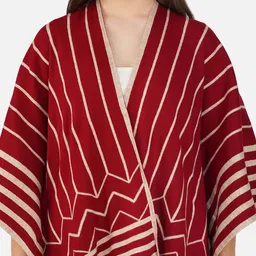 JoE Hazel Striped V-Neck Open Front Longline Poncho image 2