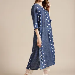 Varanga Women Blue Ethnic Motifs Printed Kurta image 5