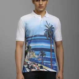 Louis Philippe Sport Cotton People And Places Printed Polo Collar Slim Fit T-shirt-picture-35