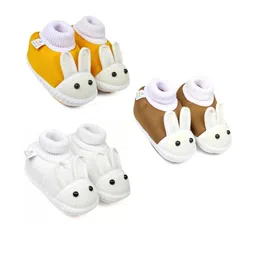 NESKA MODA Kids-Unisex Brown Cotton Booties-picture-22