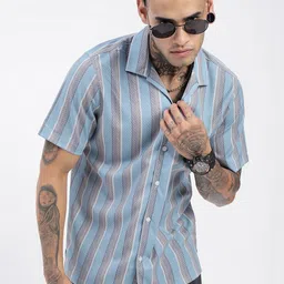 SHOWOFFFF Men Comfort Striped Casual Shirt-picture-18