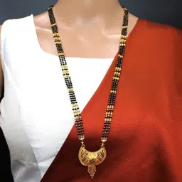 COLOUR OUR DREAMS One Gram Gold-Plated Artificial Stones and Beads Mangalsutra-picture-31
