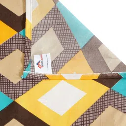 Myntra Elegant Homes Blue & Yellow Abstract 280 TC Single Bedsheet Set-1.52 m x 2.28 m image 4