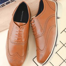 INVICTUS Men Lace-Ups Laser Cuts Suede Brogues Casual Shoes-picture-31