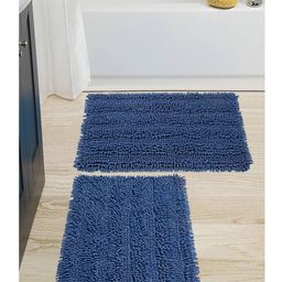 saral home Saralhome Cotton 2pc Shaggy Mat Blue. 40cm x 60cm-picture-27