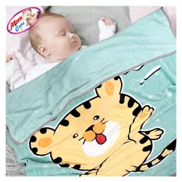 mom cares MOM CARE Fleece Winter Blanket For Newborn Baby Super Soft Warm Fluffy Infant Blanket Cozy Single Layered - Green-picture-37