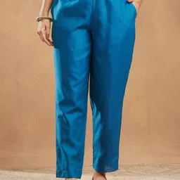Fabindia Women Regular Fit Mid-Rise Trousers-image-76