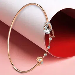 CANDERE A KALYAN JEWELLERS COMPANY 18Kt Gold Now And Forever Diamond Oval Bracelet-image-2