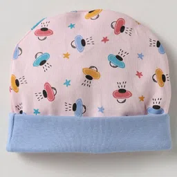 Ben Benny 100% Cotton Knit Space Theme Printed Cap Mitten Booties Set Pink - Diameter 9 cm image 2