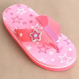 Cute Walk by Babyhug Slip On Style Star Graphics & Applique Flip Flops - Pink image 3