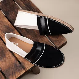 Styli Men Slip On Faux Suede Colorblock Espadrille-picture-20